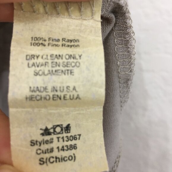 Final Touch Womens Small Taupe Gray Round Neck Top Relaxed Fit Short Sleeve - Picture 6 of 14